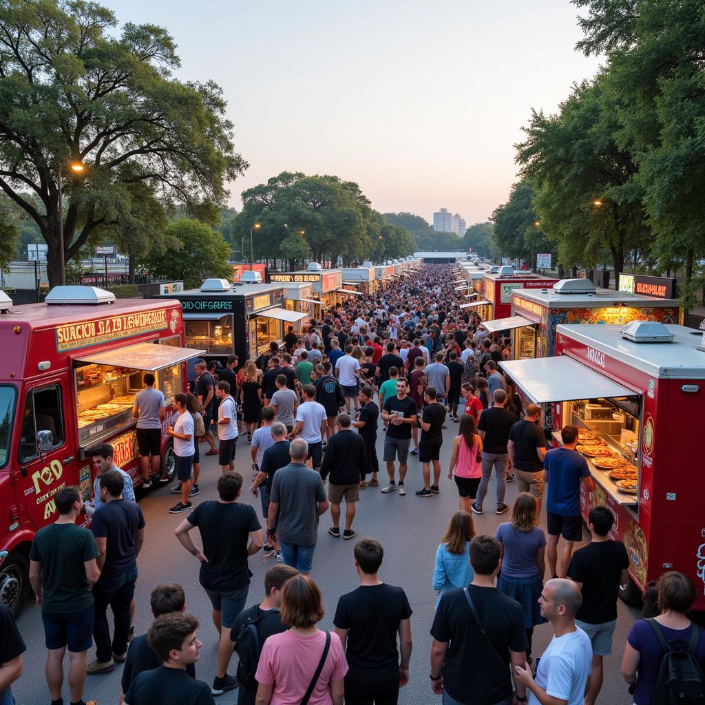 Diverse Food Truck Options at a Food Truck Extravaganza