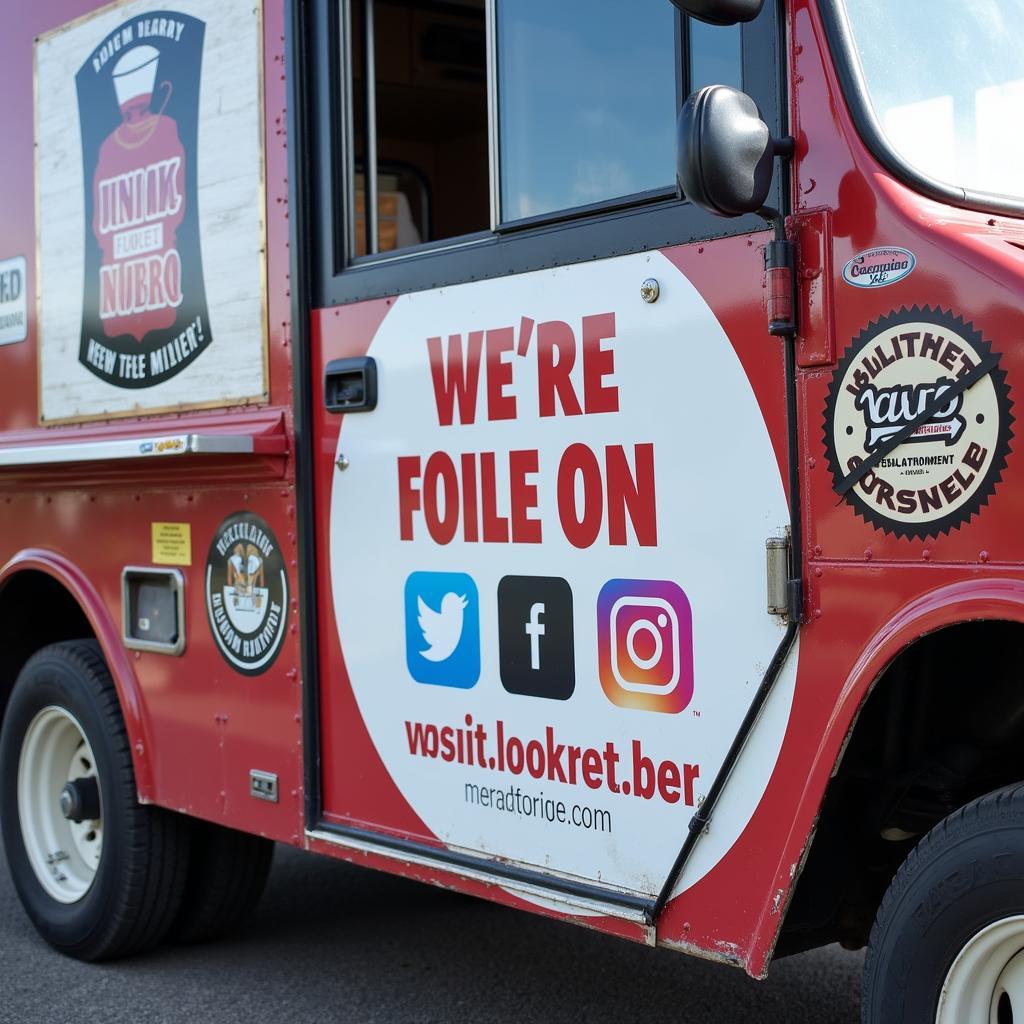 Food Truck Wrap with Clear Call to Action and Social Media Integration