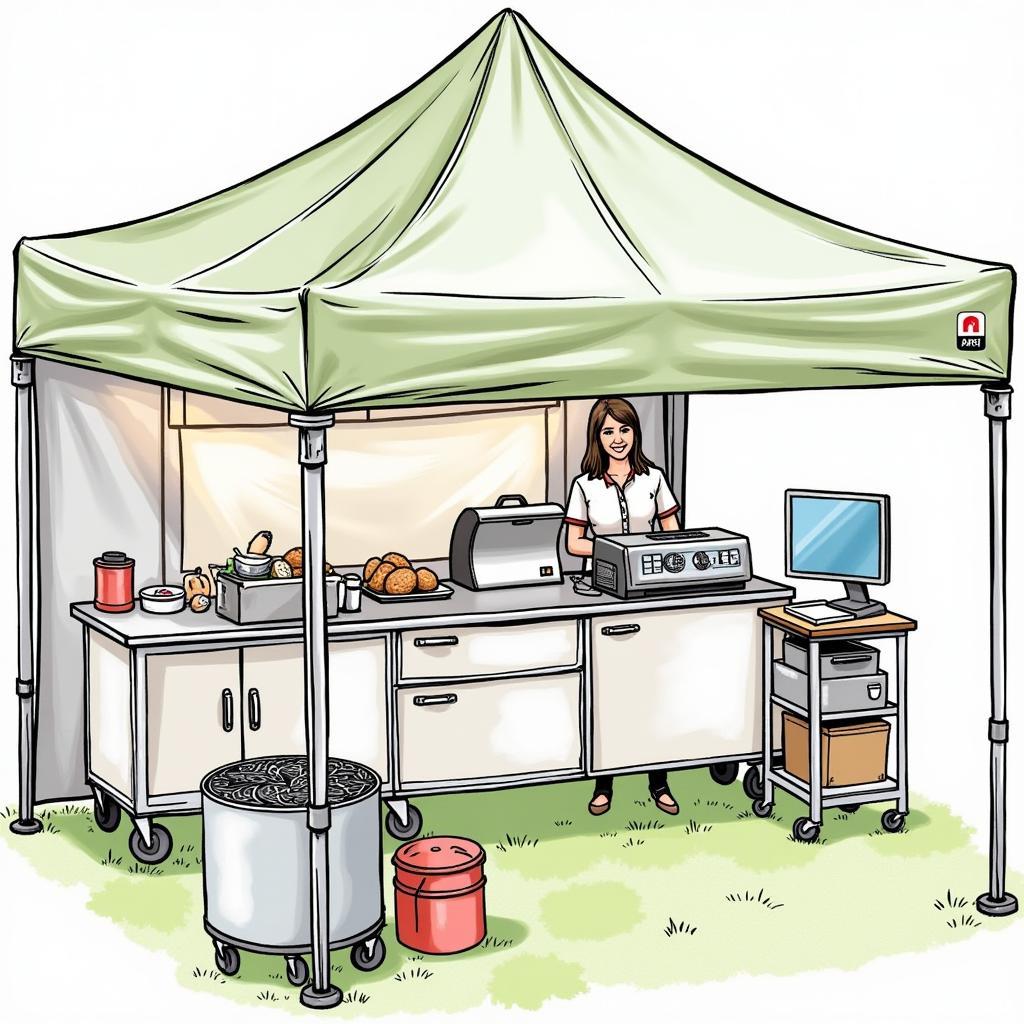 Food Vendor Tent Workflow Optimization: Strategic Equipment Placement and POS System