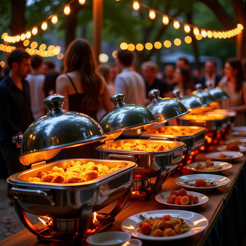 Food Warmer Fire at an Outdoor Buffet