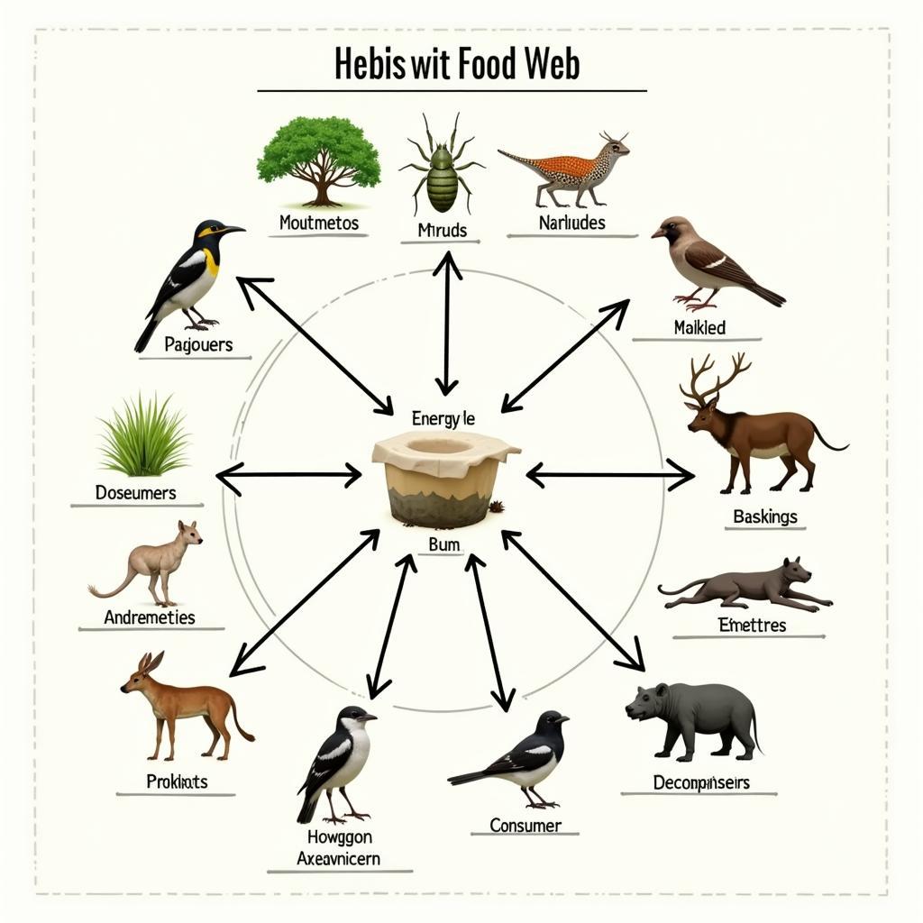 Food Web Diagram showing energy flow