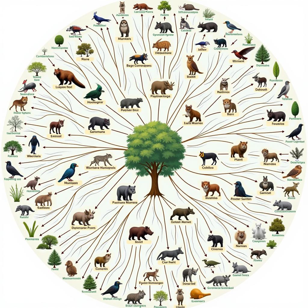 Food Web Diagram in a Forest Ecosystem