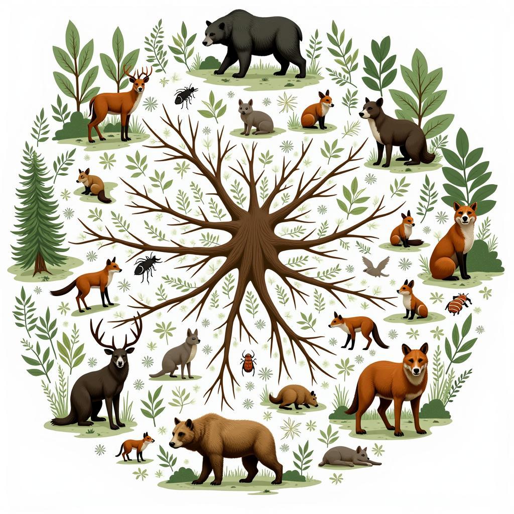 Food Web Example in a Forest Ecosystem