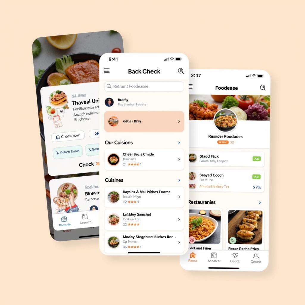 Foodease App Interface Navigation