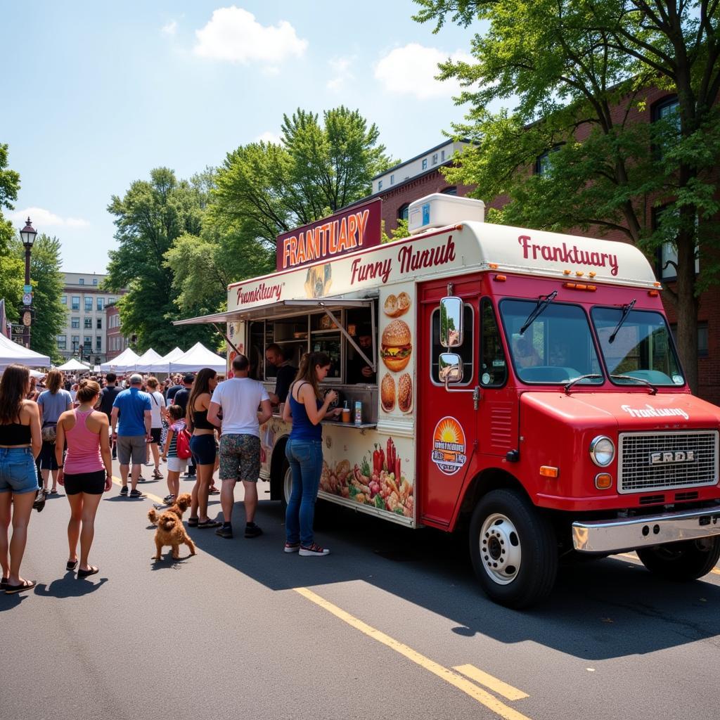 Franktuary food truck parked at a local event.