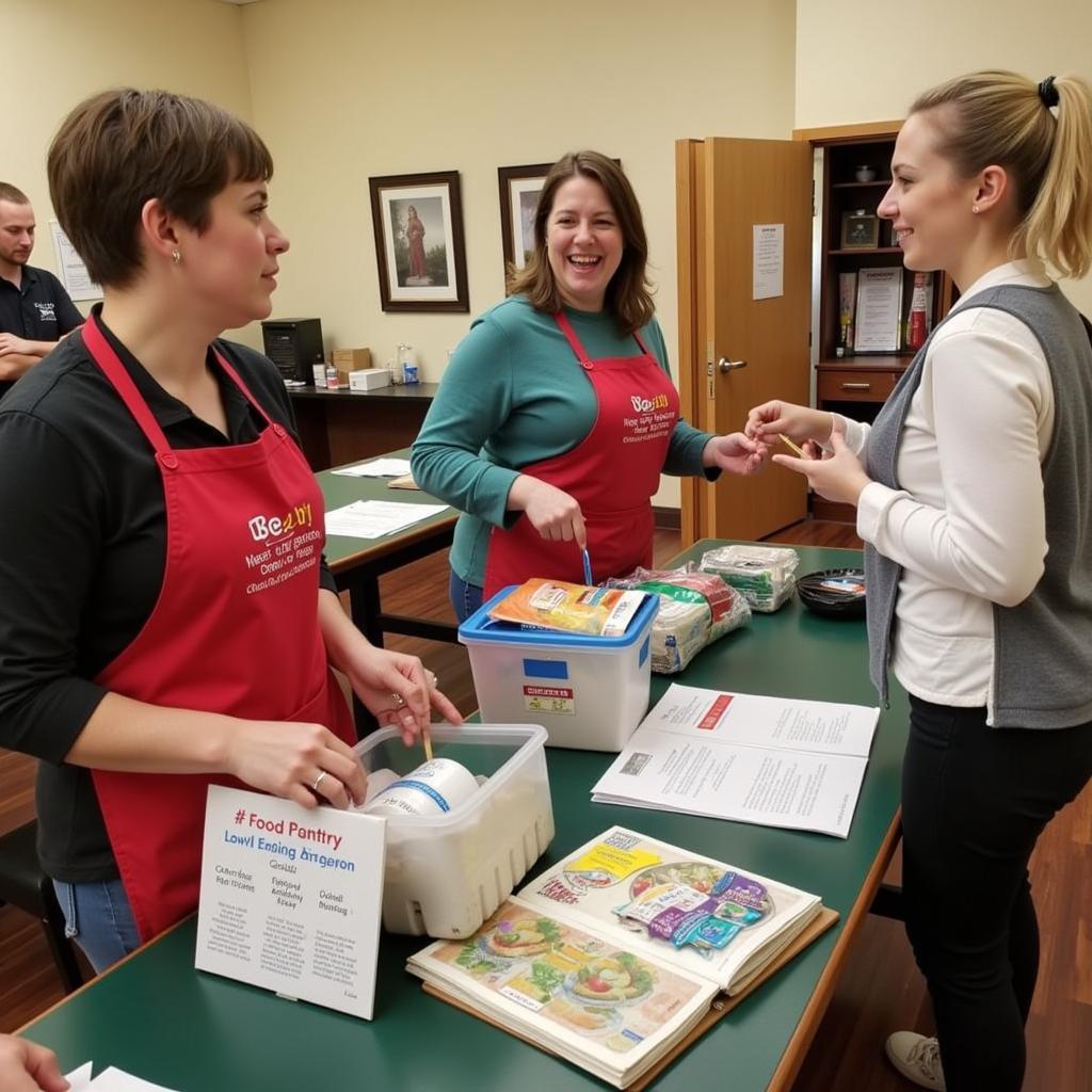 Freeport food pantry staff assisting clients