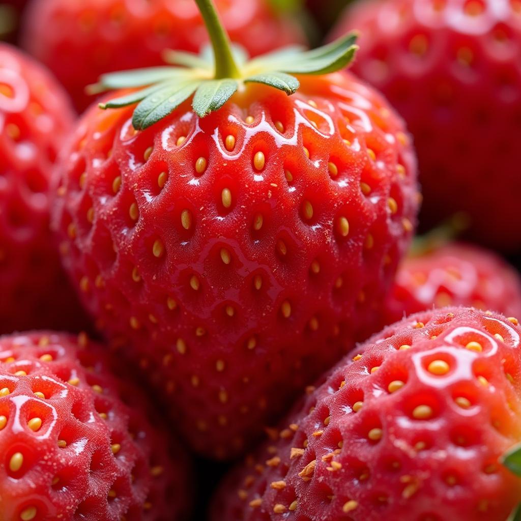 Close-up of freeze-dried strawberries