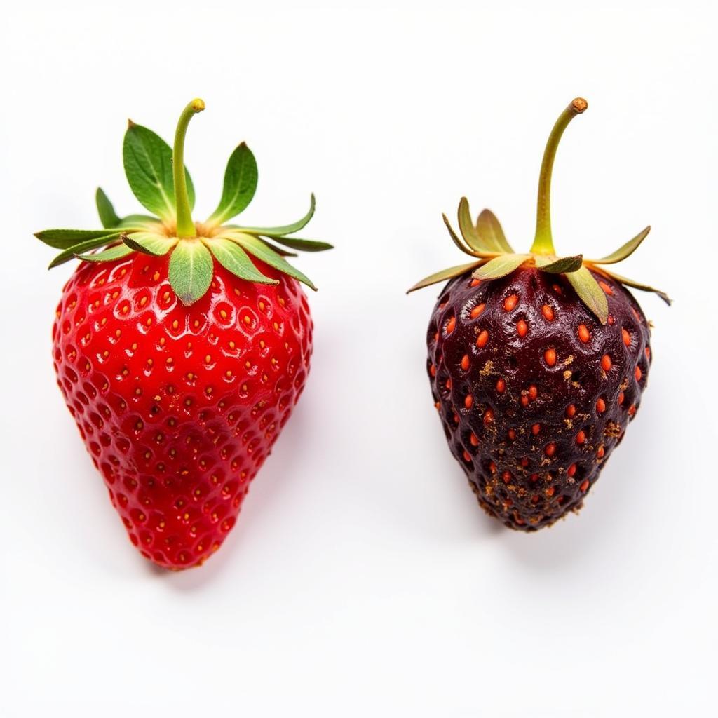 Comparison of freeze-dried and dehydrated strawberries