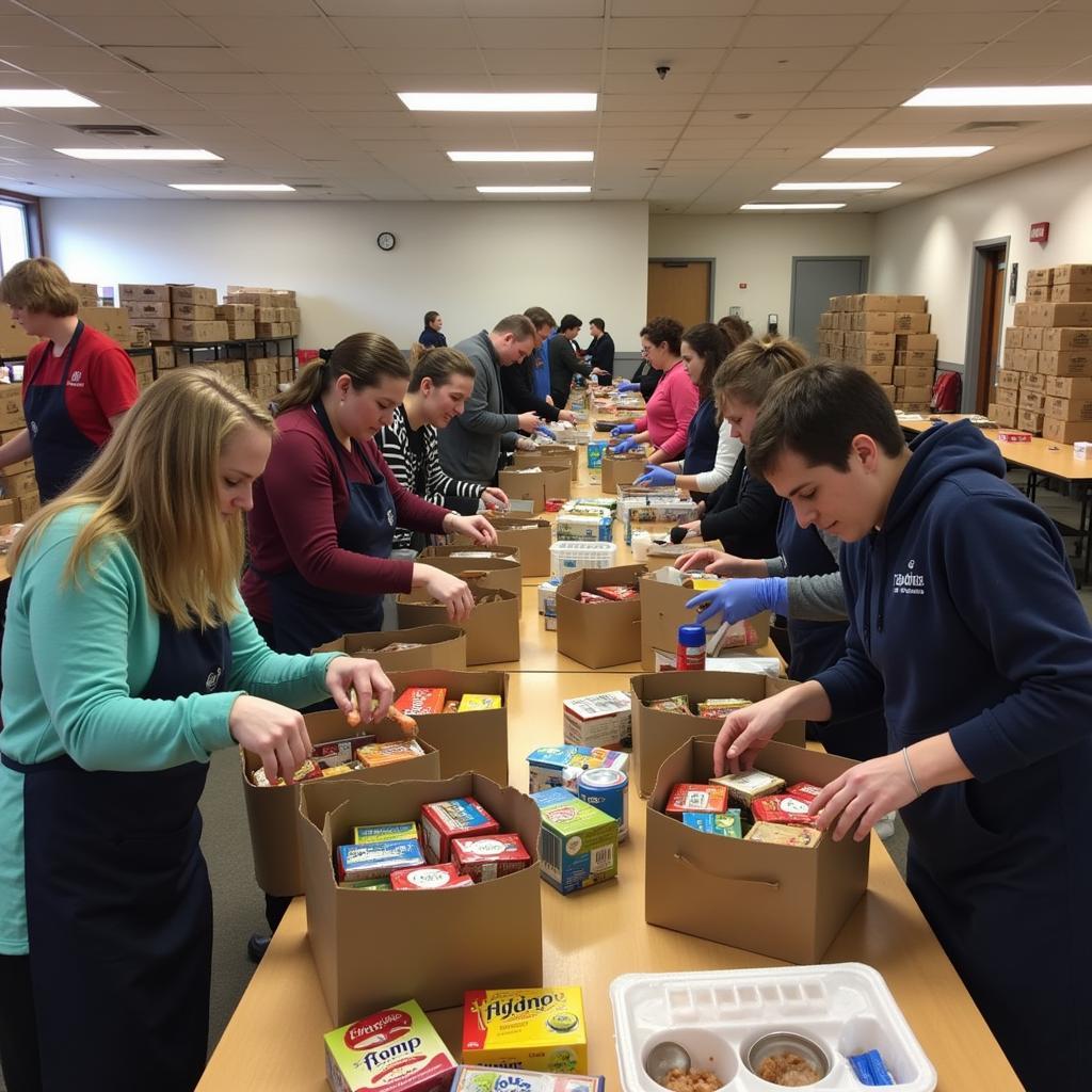 Volunteers at a Fremont Nebraska Food Pantry