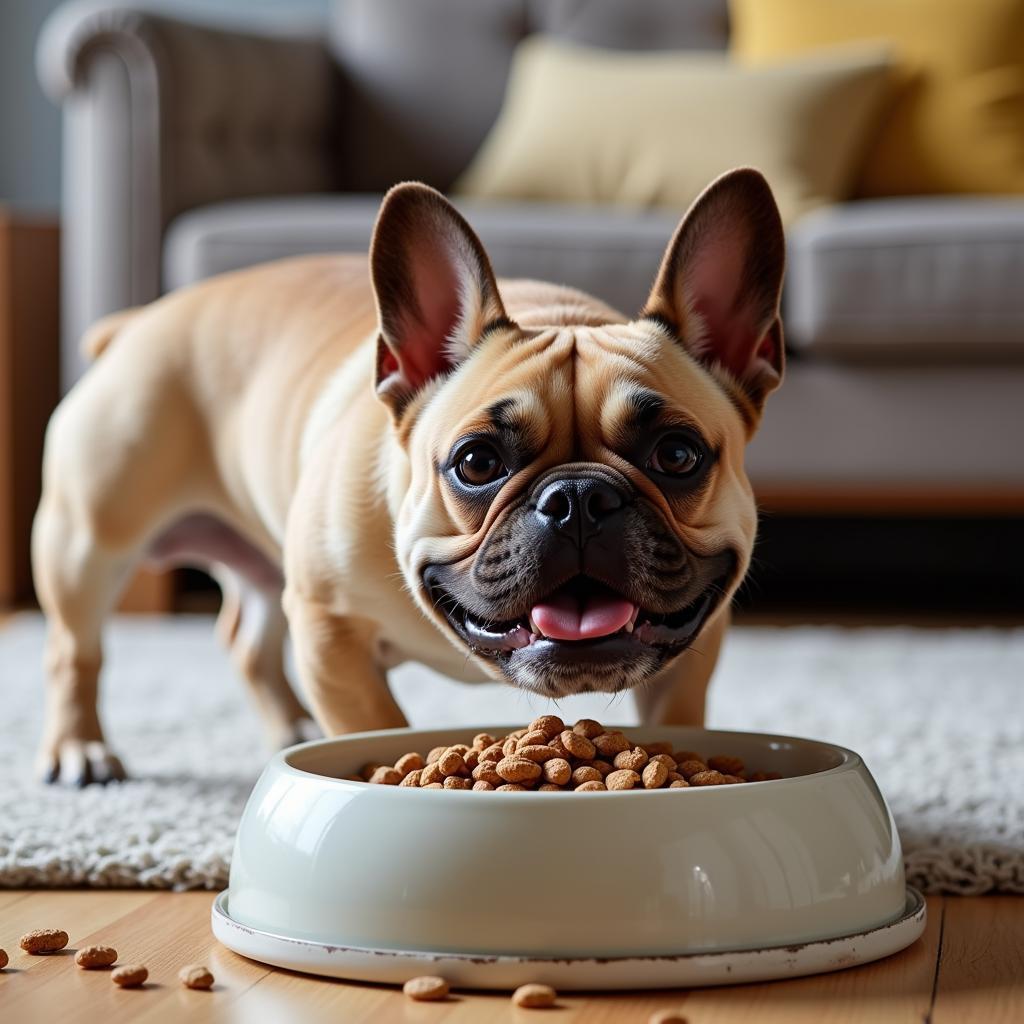 French Bulldog Eating Food for Sensitive Stomachs