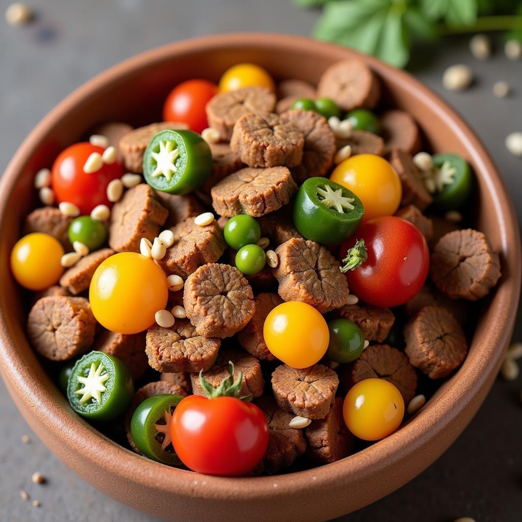 Fresh Dog Food Ingredients Close Up