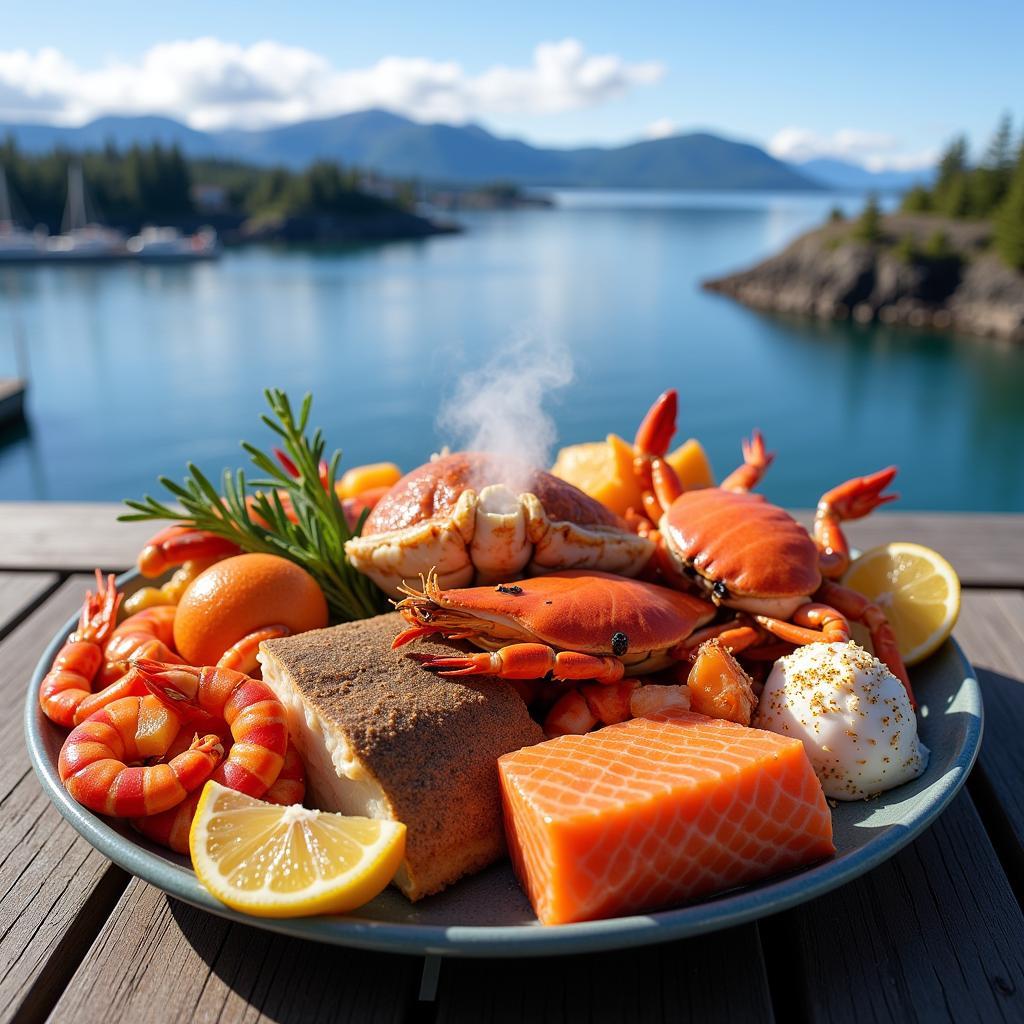 Fresh Seafood Platter in Homer Alaska