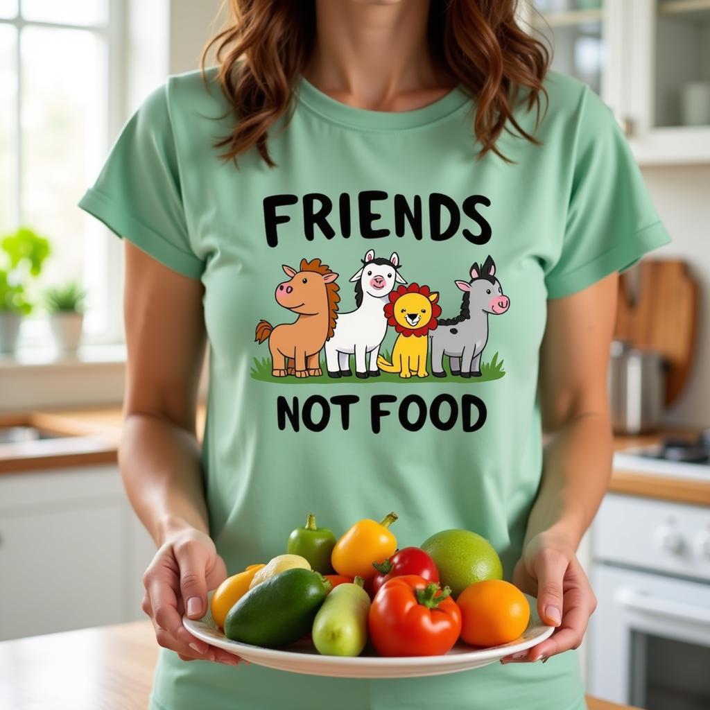 Friends Not Food Vegetarian Tee Shirt