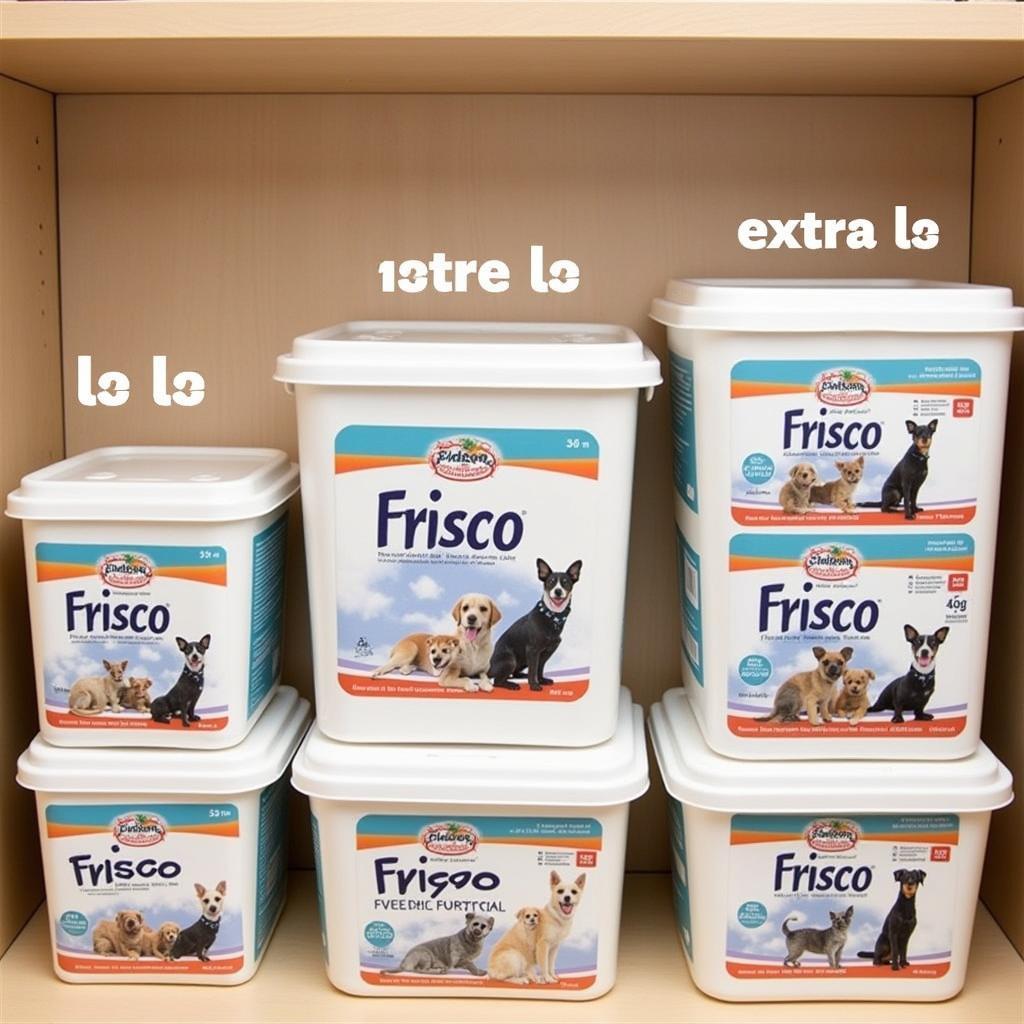 Frisco Dog Food Containers in Various Sizes