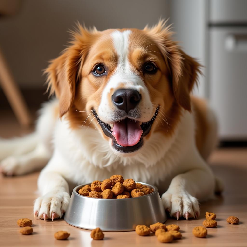 A Happy Dog Enjoying Fromm Hasen Duckenpfeffer