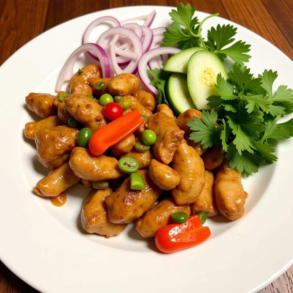 Frozen Chinese Food with Fresh Vegetables and Herbs