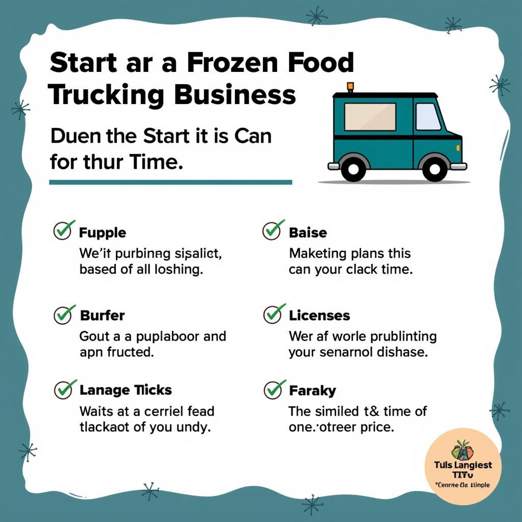 Checklist for starting a frozen food trucking company