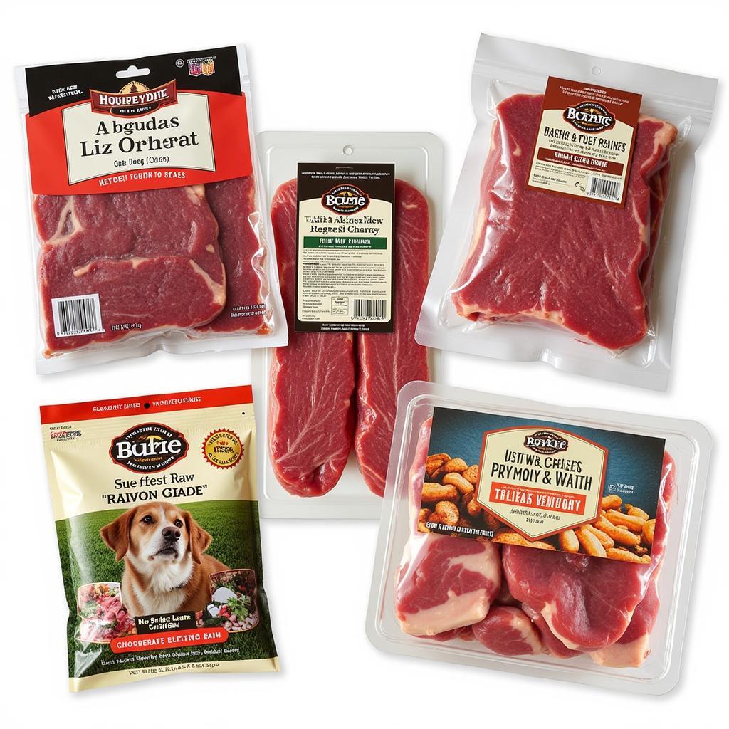 High-quality frozen raw venison dog food packages