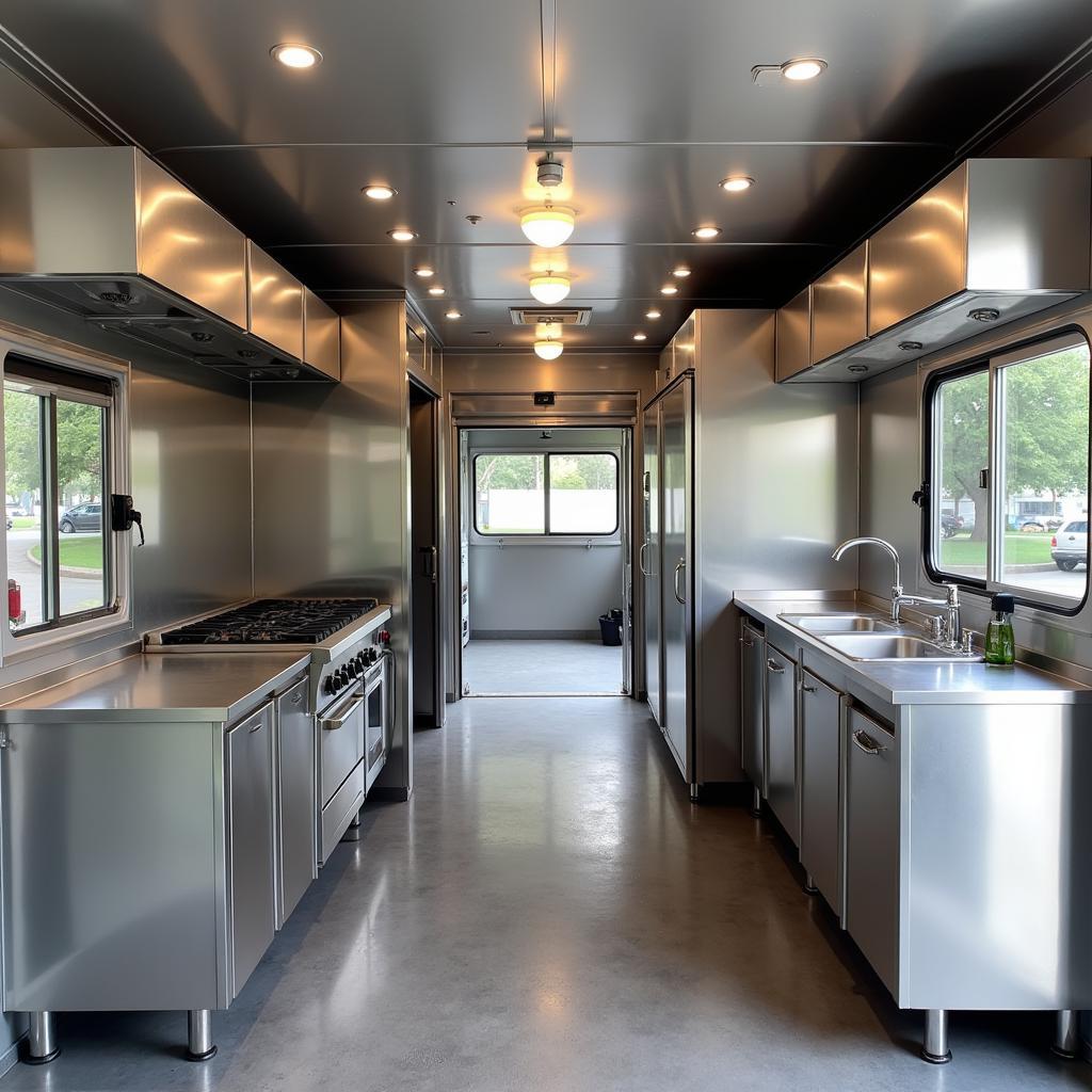 Fully Equipped Food Trailer Interior