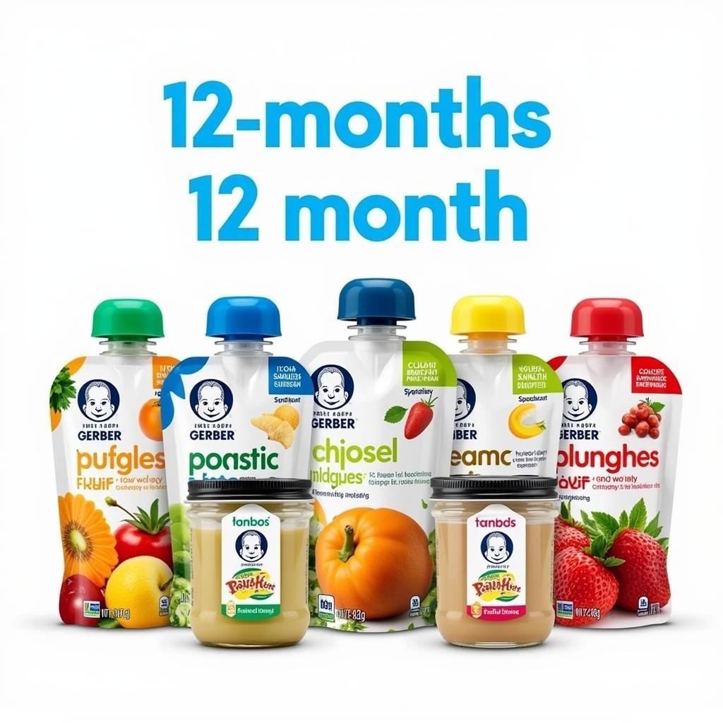 Variety of Gerber 12 month food options