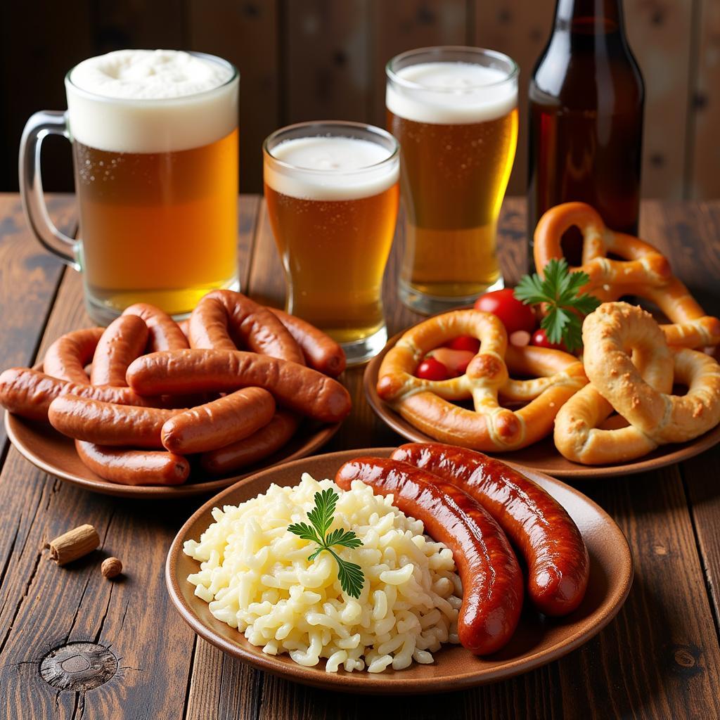 A Colorful Spread of Traditional German Dishes