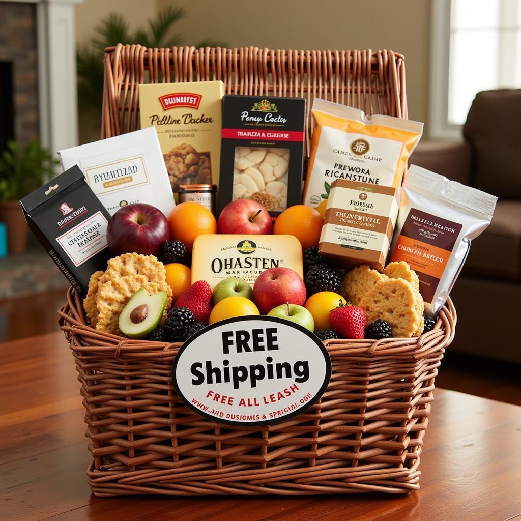 Gift food baskets with free shipping arrive beautifully packaged and ready to enjoy.