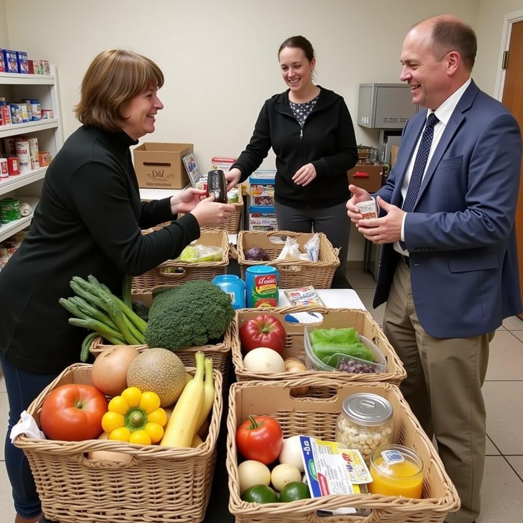 Glenns Valley Church Food Pantry volunteers assisting clients.