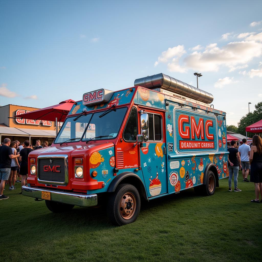 GMC food truck at a food festival