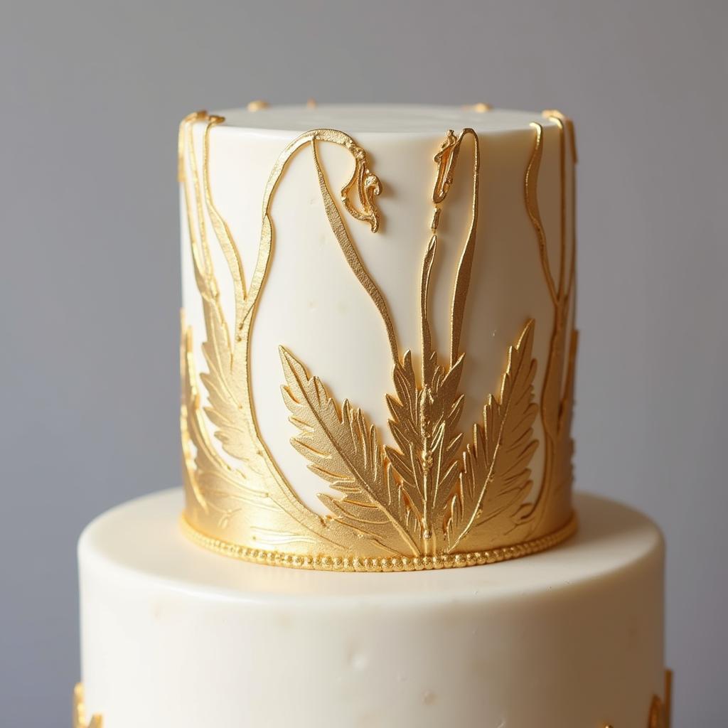 Gold Decorated Cake Using Americolor Gold