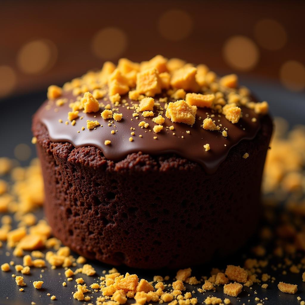 Gold Dust Sprinkled on a Chocolate Dessert