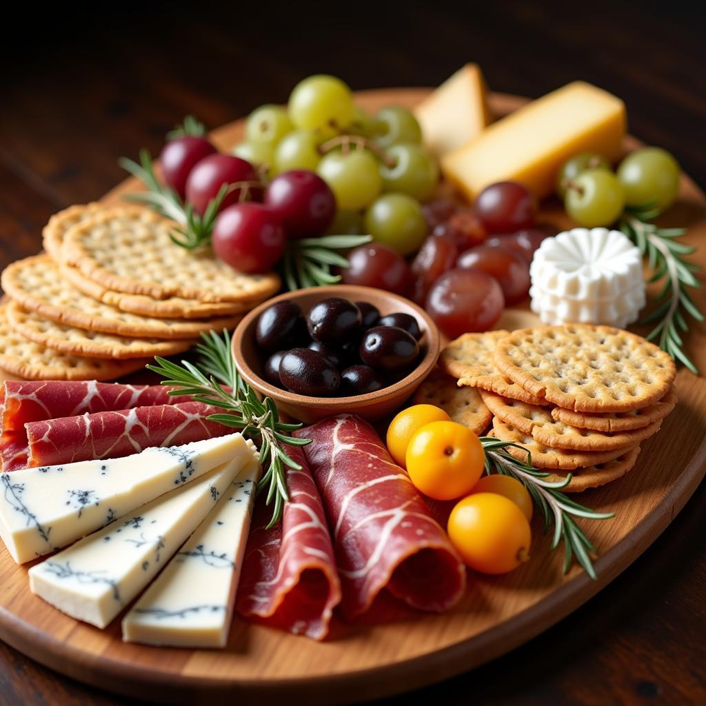 Gourmet cheese and charcuterie board