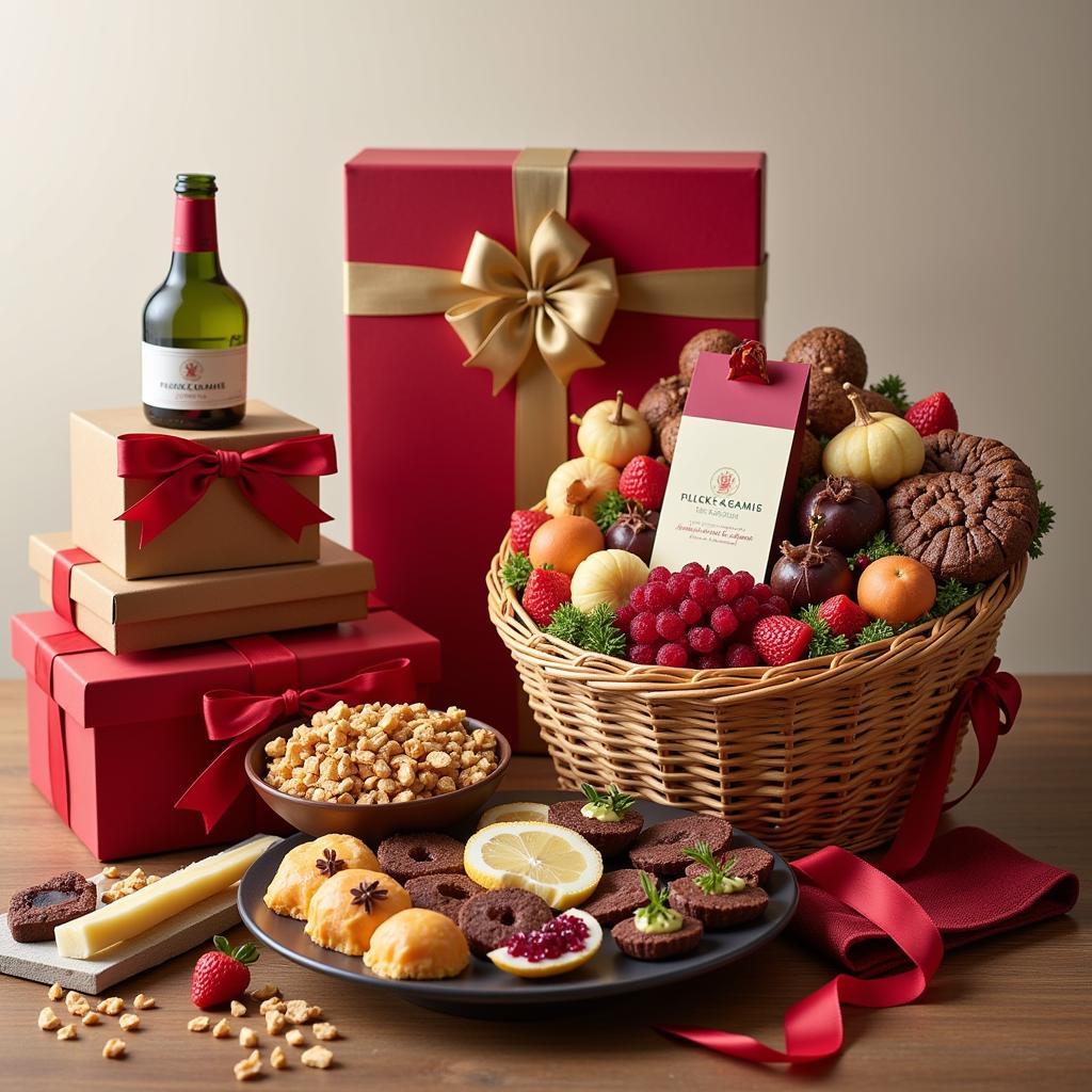 Beautifully presented gourmet gift baskets