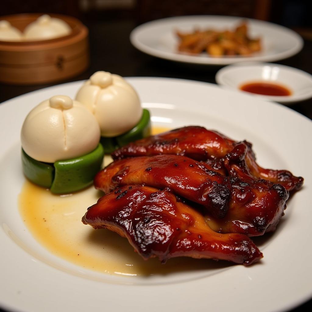 Glistening Cantonese Roast Duck with Steamed Buns