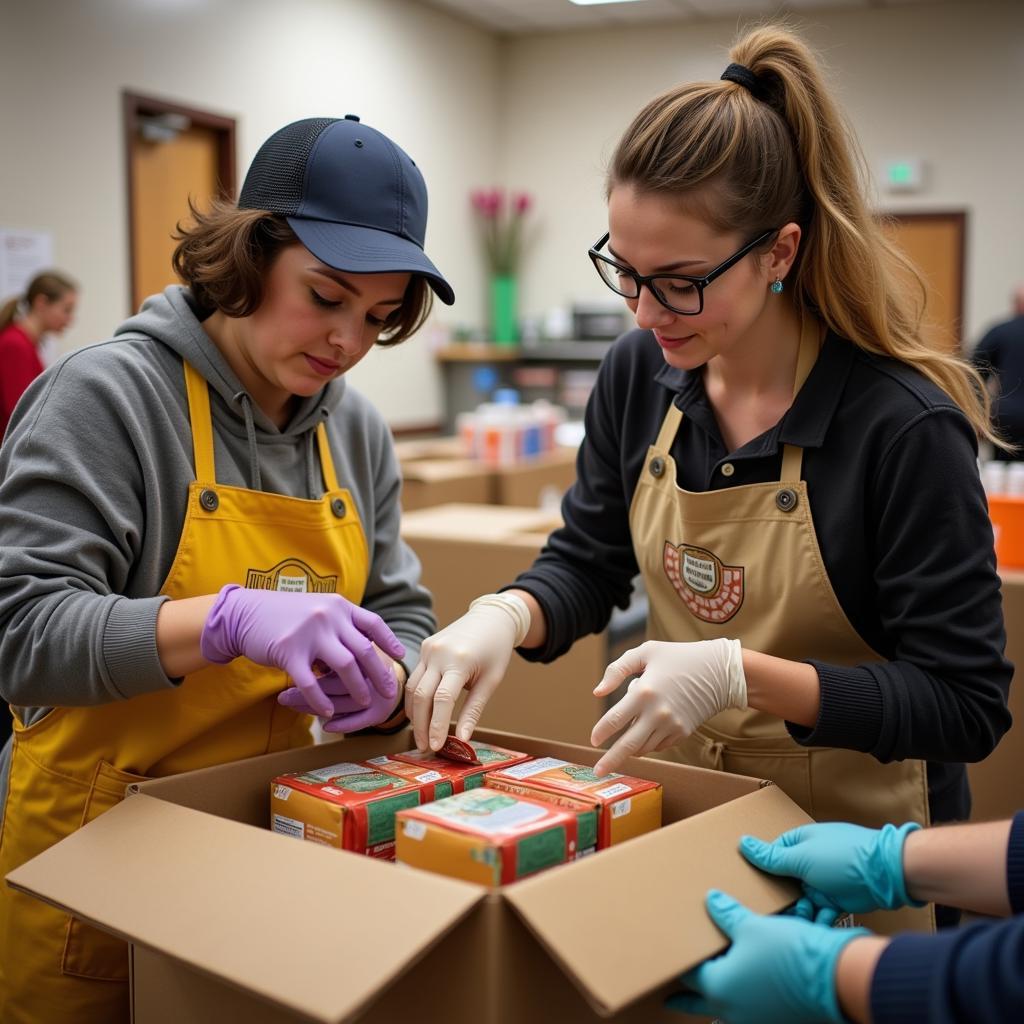 Volunteers at a Grand Island, NE Food Pantry