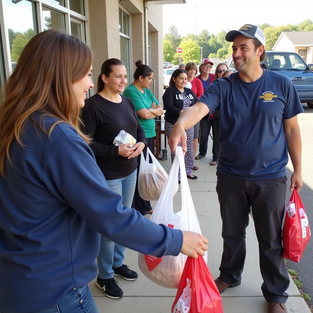 Food Distribution at Grand Oaks Food Pantry