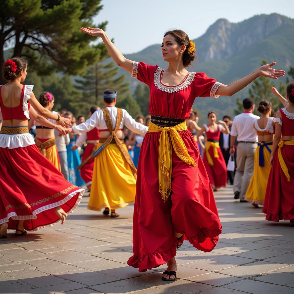 Traditional Greek dancing at the festival