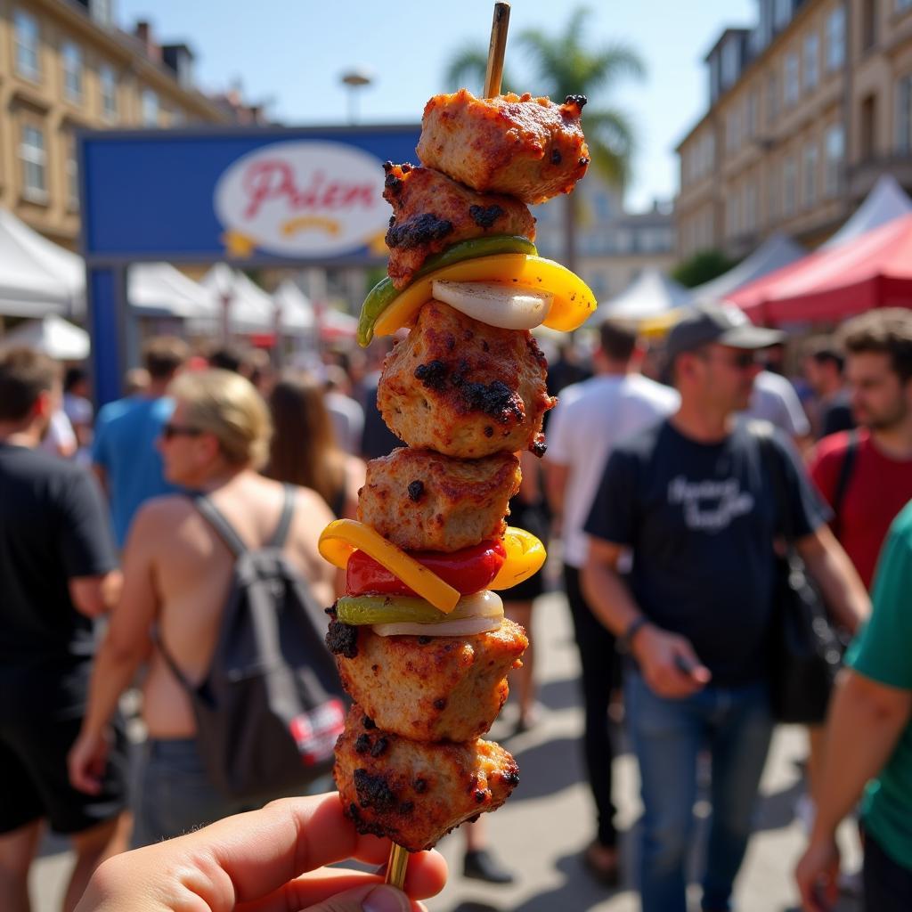 Delicious souvlaki at the Greek Food Festival in Boston