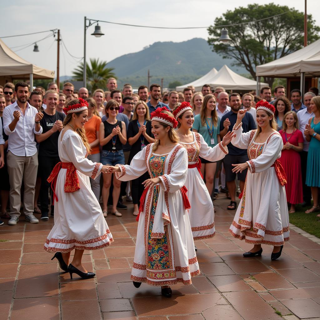 Traditional Greek dancing at the Nashua, NH Greek Food Festival