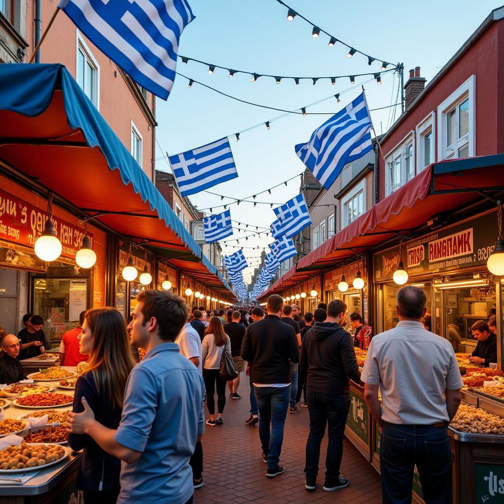 Greek Food Stalls at the Somerville Festival