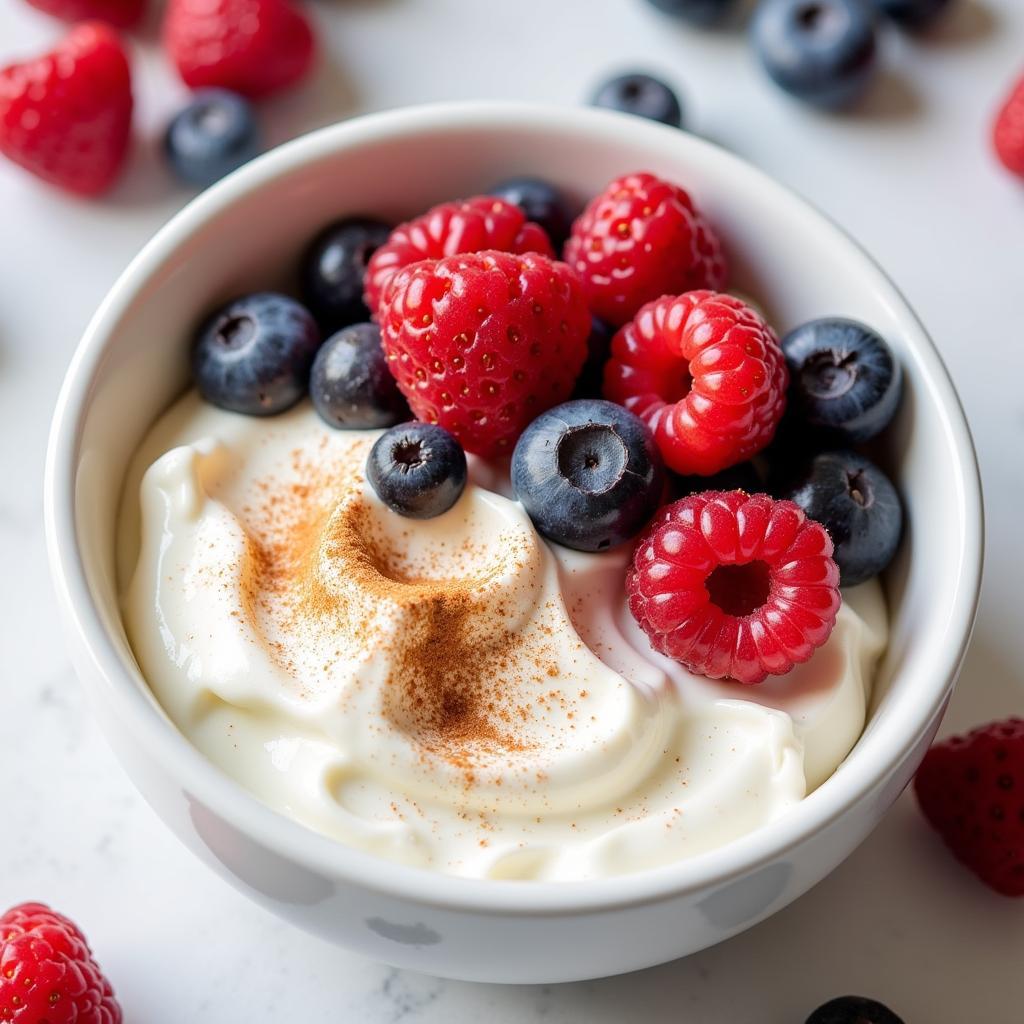 Greek Yogurt with Berries and Cinnamon