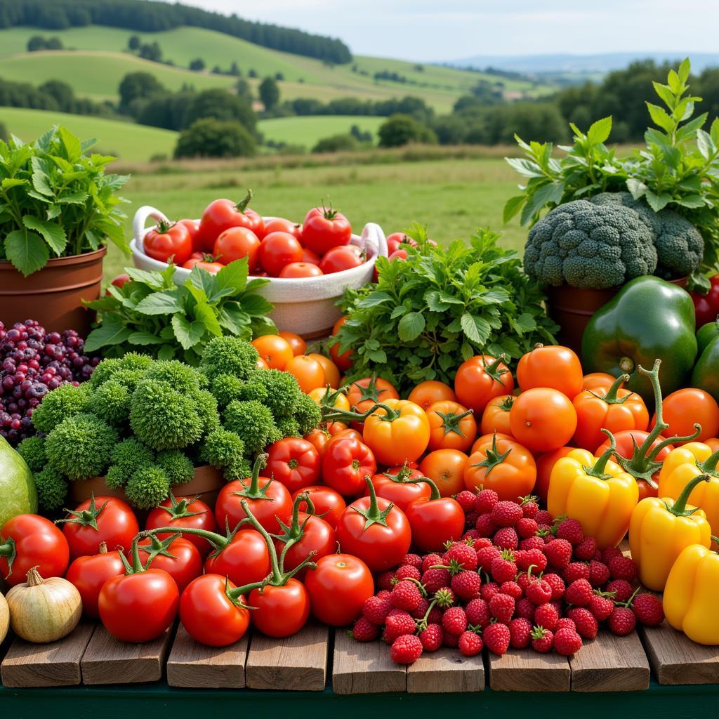 Fresh Produce from a Green Hill Farm