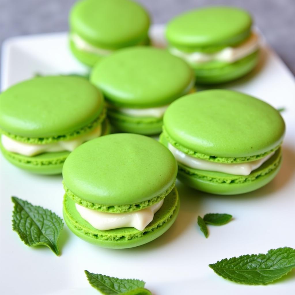 Green Macarons with Filling