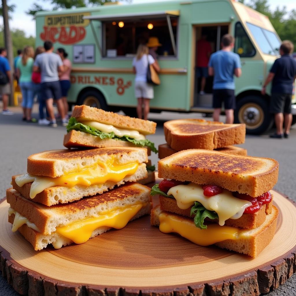 Grilled Cheese Variety on a Food Truck Menu