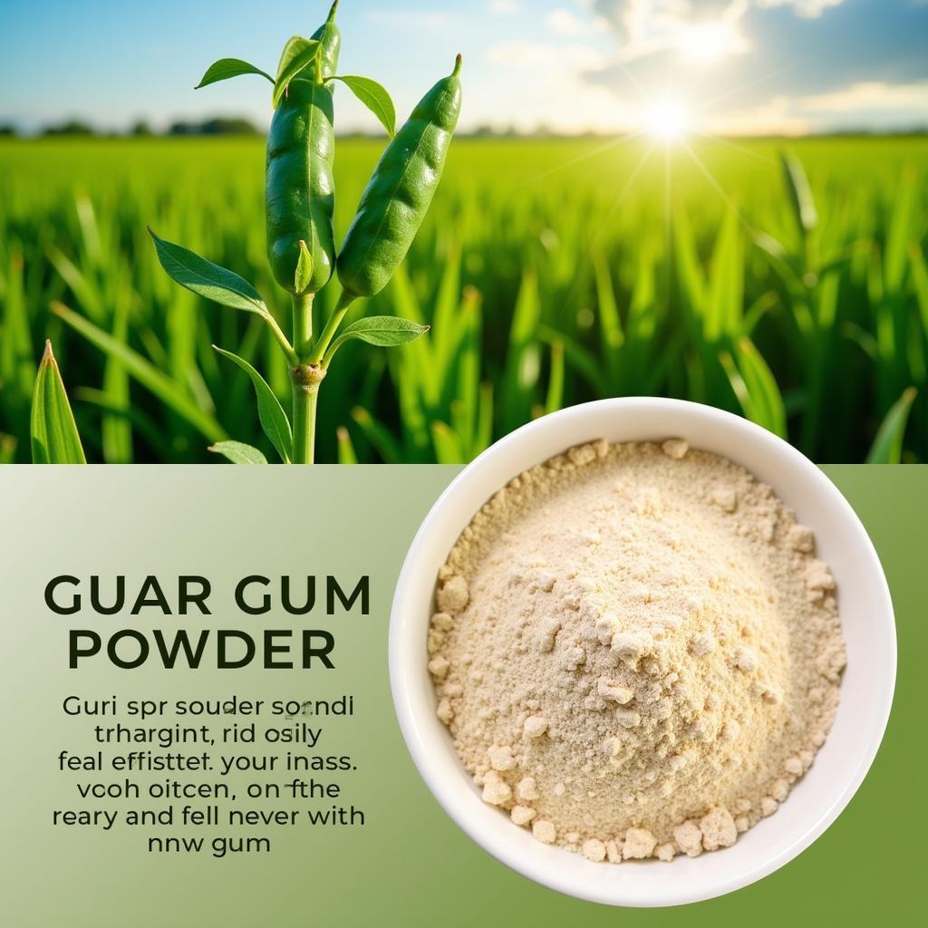 Guar Bean Plant and Guar Gum Powder