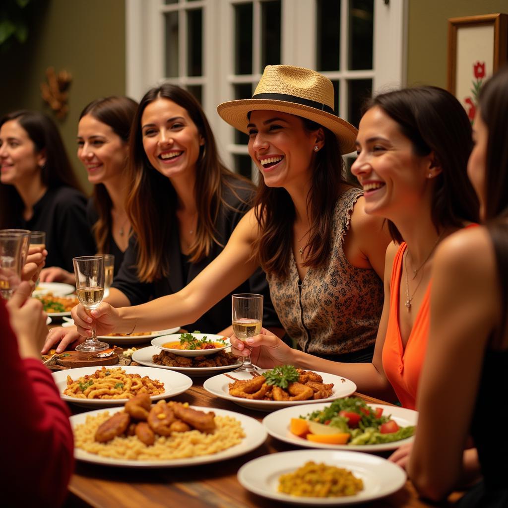 Guests Enjoying Hispanic Food at an Event