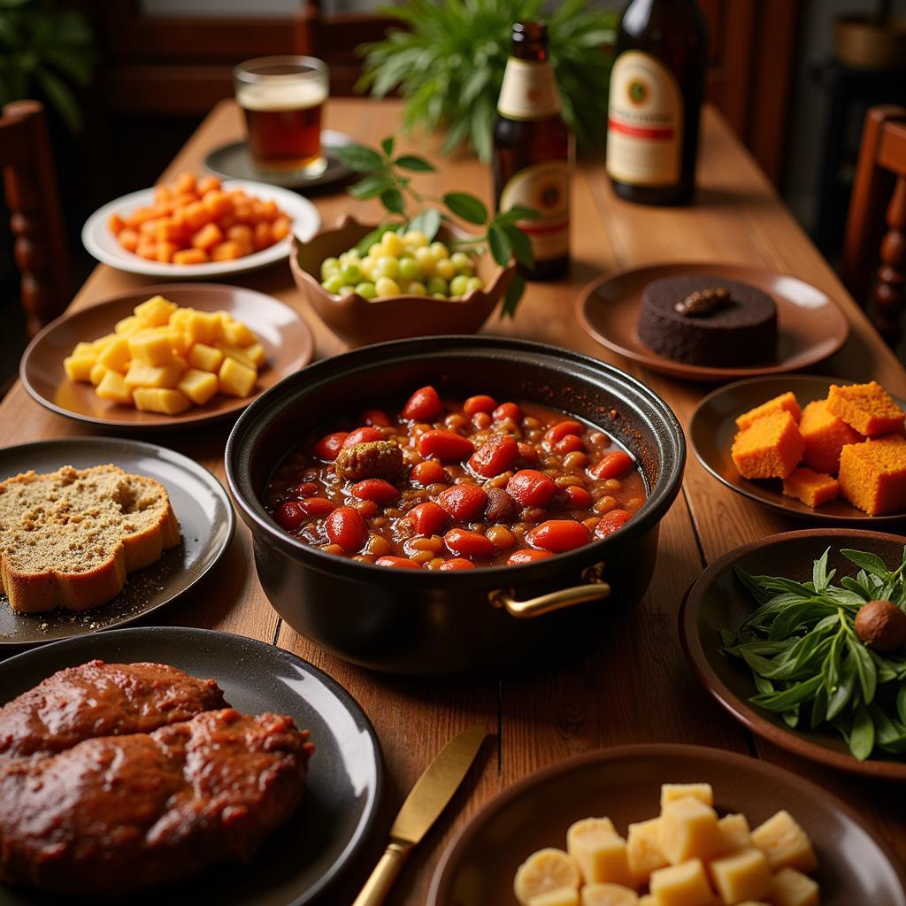 A Colorful Spread of Traditional Guyanese Christmas Dishes