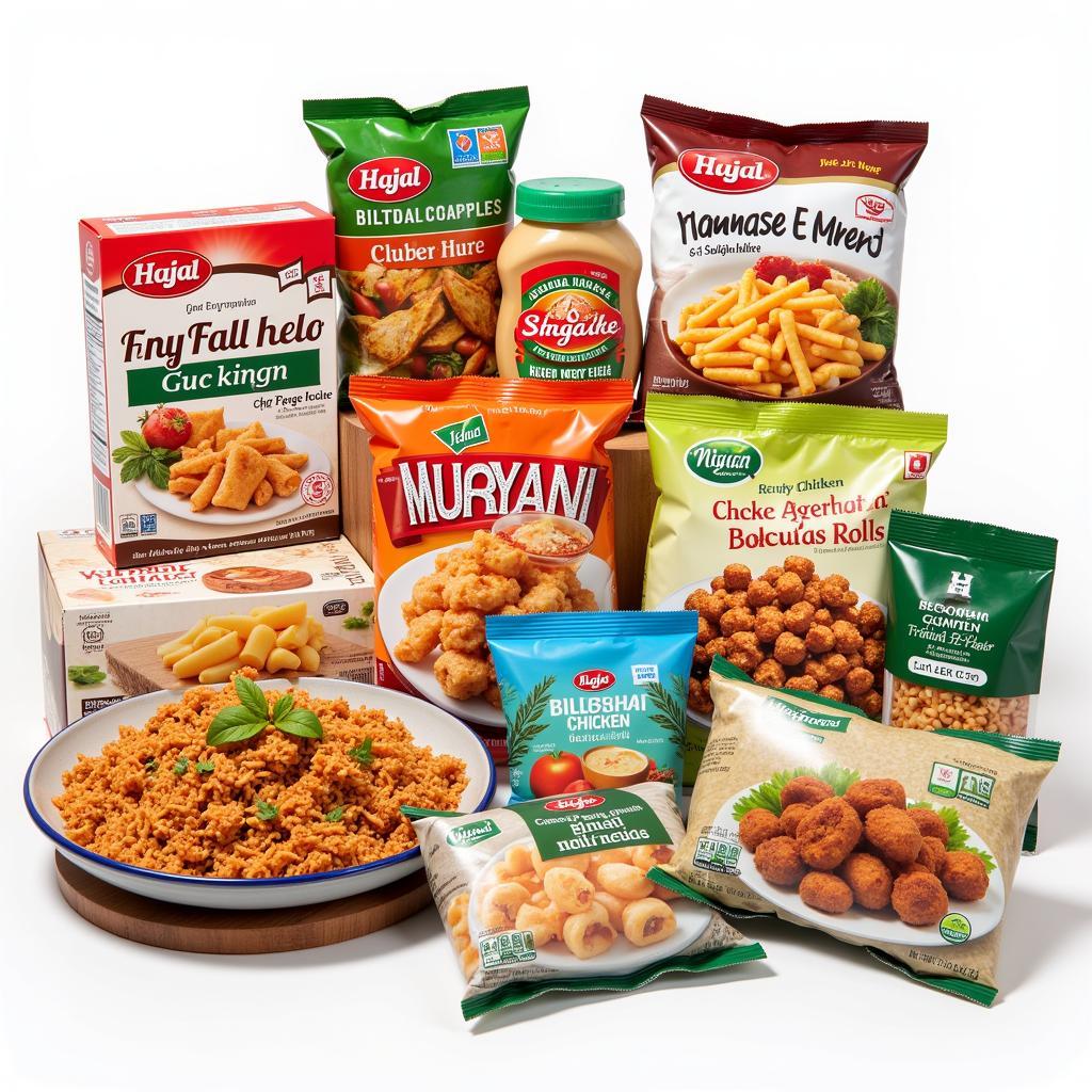 A wide variety of halal frozen food options including ready meals, snacks, and ingredients.