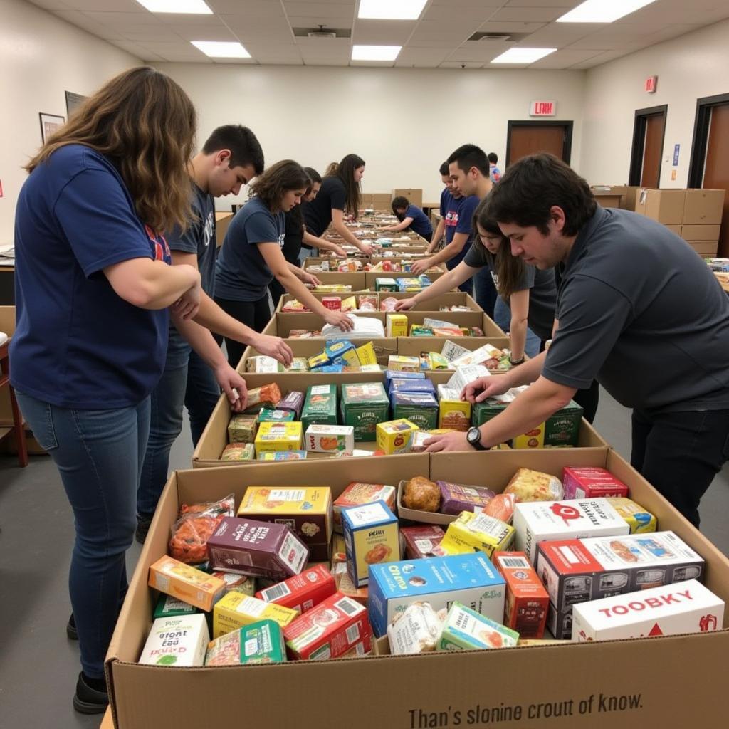 Donations Being Sorted at Hanover PA Food Bank