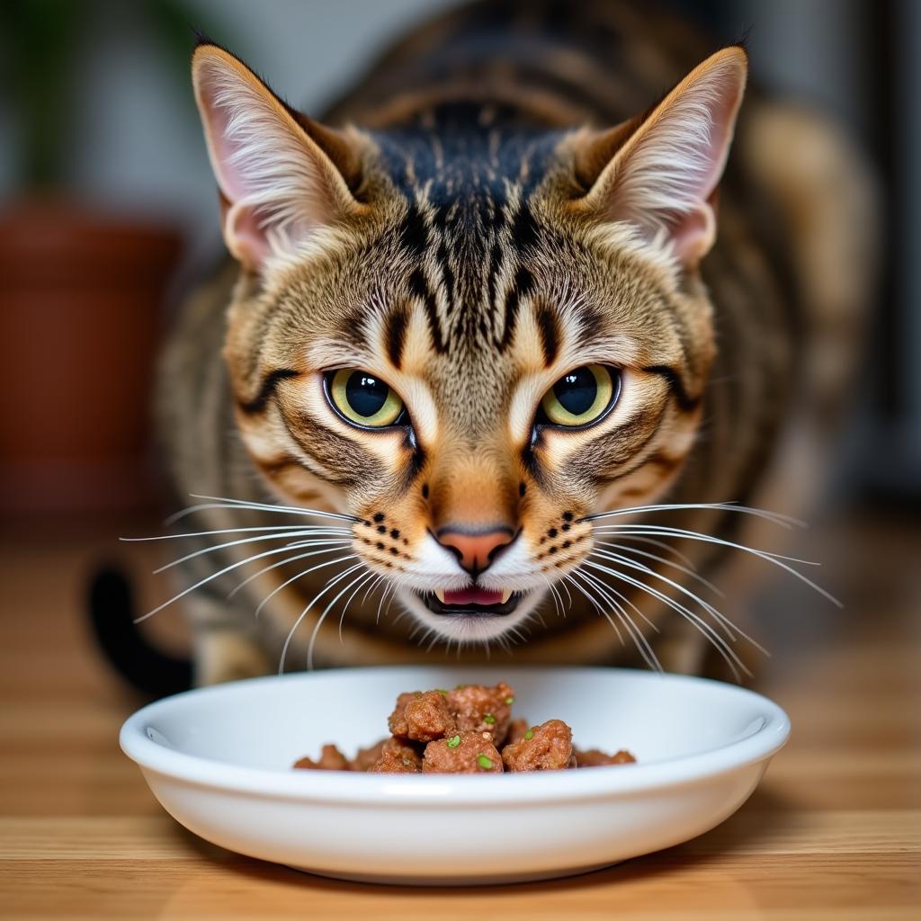 Happy Cat Enjoying Rad Cat Raw Food