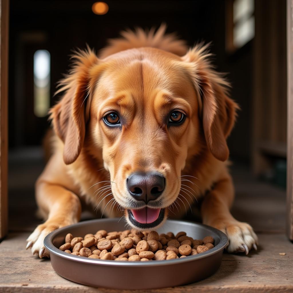 A Happy Dog Enjoying Country Dog Food